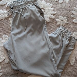 Light Gray/Aqua Elastic Waist Pants